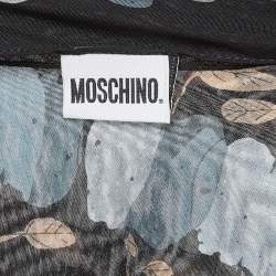 Pre Owned Moschino Multicolor Floral Print Silk Scarf