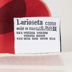 Moschino Larioseta Red Hearts Satin Trim Silk Scarf