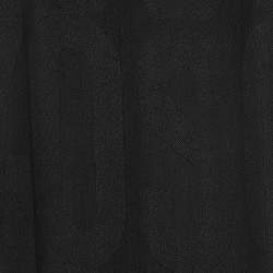 Pre Owned Moschino Larioseta Black Logo Pattern Silk Scarf