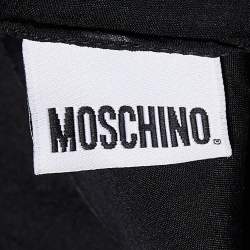 Moschino Black Logo Detail Silk Chiffon Stole