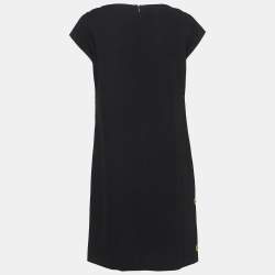 Moschino Black Embellished Crepe Shift Dress M