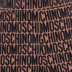 Moschino Brown Monogram Embossed Cotton Blend Shorts Set S