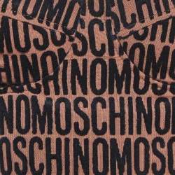 Moschino Brown Monogram Embossed Cotton Blend Shorts Set S