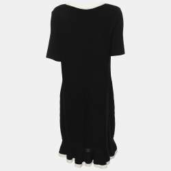 Pre Owned Moschino Black/White Fabric Mini Dress M