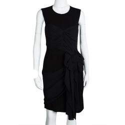 Pre Owned Moschino Black Draped Sleeveless Bow Detail Dress M