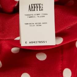 Moschino Red Polka Dot Print Silk Ruffled Jumpsuit L