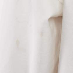 Pre Owned Moschino White Logo Print Cotton Knit Zip-Up Hoodie Jacket XL