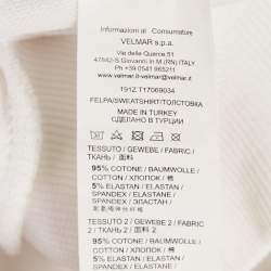 Pre Owned Moschino White Logo Print Cotton Knit Zip-Up Hoodie Jacket XL