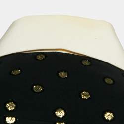 Pre Owned Moschino Black Polka Dot Print Silk Pleated Short Dress S