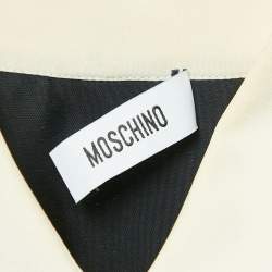 Pre Owned Moschino Black Polka Dot Print Silk Pleated Short Dress S