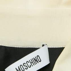 Pre Owned Moschino Black Polka Dot Print Silk Pleated Short Dress S