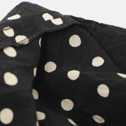Pre Owned Moschino Black/Cream Polka Dot Print Silk Dress L