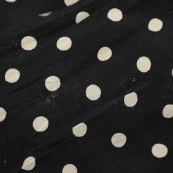 Pre Owned Moschino Black/Cream Polka Dot Print Silk Dress L