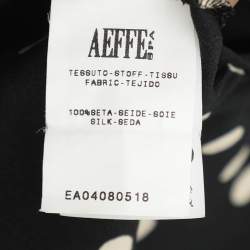 Pre Owned Moschino Black/Cream Polka Dot Print Silk Dress L