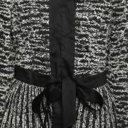 Pre Owned Moschino Black/White Lace Long-sleeved Midi Dress L 