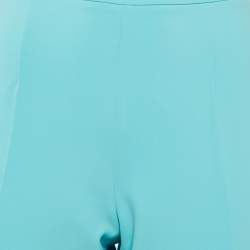 Pre Owned Moschino Couture Blue Crepe Straight Leg Trousers M