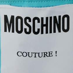 Pre Owned Moschino Couture Blue Crepe Straight Leg Trousers M