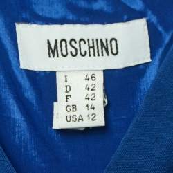 Moschino Navy Blue Jersey Draped Detail Sleeveless Mini Dress L