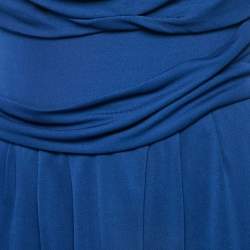 Moschino Navy Blue Jersey Draped Detail Sleeveless Mini Dress L