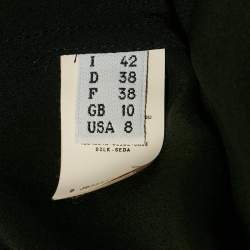 Pre Owned Moschino Black Silk Ruffled Long Sleeve Blouse M