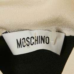 Pre Owned Moschino Black Silk Ruffled Long Sleeve Blouse M