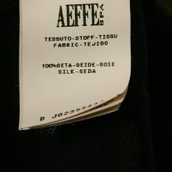 Pre Owned Moschino Black Silk Ruffled Long Sleeve Blouse M