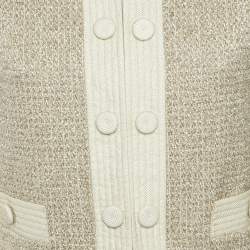 Moschino Beige Metallic Tweed Jacket M
