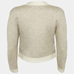 Moschino Beige Metallic Tweed Jacket M