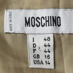 Pre Owned Moschino Striped Silk Chiffon Overlay Embellished Crop Top L