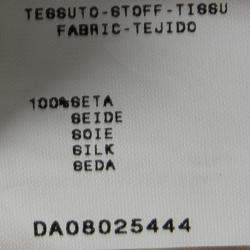 Pre Owned Moschino Striped Silk Chiffon Overlay Embellished Crop Top L