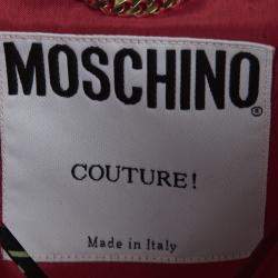 Pre Owned Moschino Couture Multicolor Cherry Print Bottom Ruffle Detail Dress and Blazer Set M