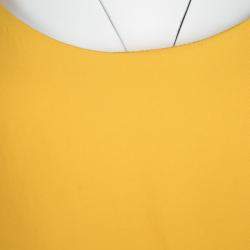Pre Owned Moschino Couture Yellow Fitted Sleeveless Crop Top L