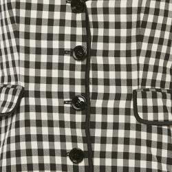 Pre Owned Moschino Cheap & Chic Monochrome Checkered Cotton Coat M