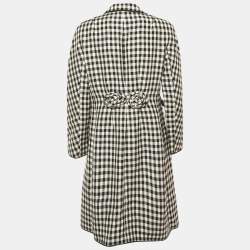 Pre Owned Moschino Cheap & Chic Monochrome Checkered Cotton Coat M