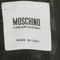 Pre Owned Moschino Cheap & Chic Monochrome Checkered Cotton Coat M