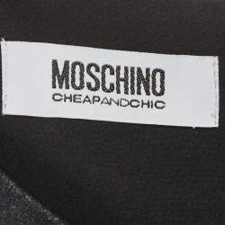 Pre Owned Moschino Cheap and Chic Black Corset Print Crepe Mini Shift Dress S