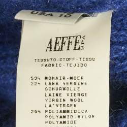 Pre Owned Moschino Blue Wool Knit Button Front Cardigan Dress M