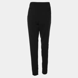 Pre Owned Moschino Black Crepe Trousers M