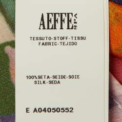 Pre Owned Moschino Multicolor Floral Print Silk Button Front Flared Dress M