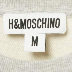 Pre Owned Moschino x H&M x Disney Grey Mickey Embroidered Cotton Sweatshirt M