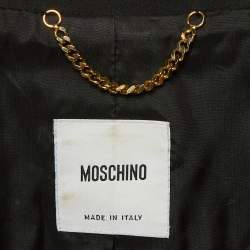 Pre Owned Moschino Black Wool Bow Detail Blazer Dress L