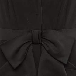 Pre Owned Moschino Black Wool Bow Detail Blazer Dress L