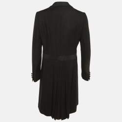 Pre Owned Moschino Black Wool Bow Detail Blazer Dress L