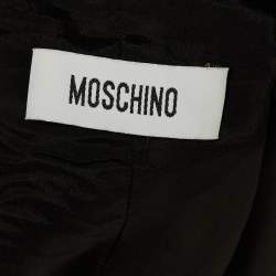 Pre Owned Moschino Black Crepe Pearl Detail Short Dress L