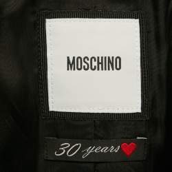Pre Owned Moschino Black Cotton Biker Jacket L