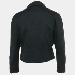 Pre Owned Moschino Black Cotton Biker Jacket L