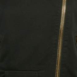 Pre Owned Moschino Black Cotton Biker Jacket L