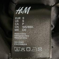 Pre Owned جاكيت موسكينو إكس إتش آند إم أصفر/أسود مطبوع نايلون بسحاب صغير