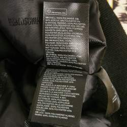 Pre Owned جاكيت موسكينو إكس إتش آند إم أصفر/أسود مطبوع نايلون بسحاب صغير