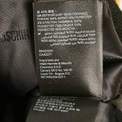 Pre Owned جاكيت موسكينو إكس إتش آند إم أصفر/أسود مطبوع نايلون بسحاب صغير